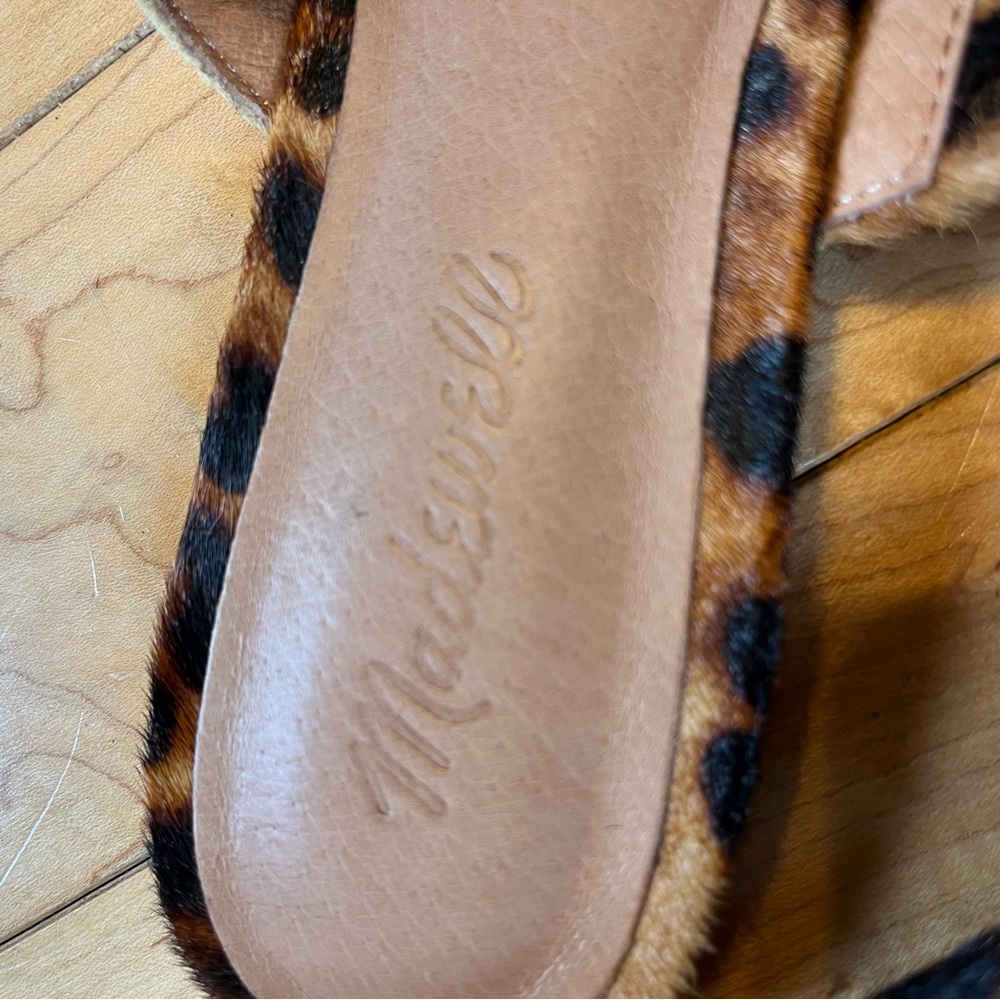 Madewell Leopard Print Calf Hair Slip on Mules size seven - Picture 4 of 7